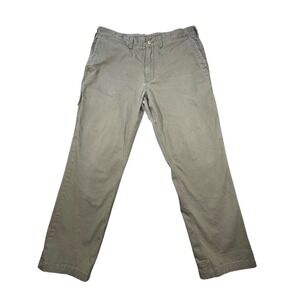 Duluth Trading Green Flex Ballroom Khakis Mens 38x32 Straight Work Pants 53726